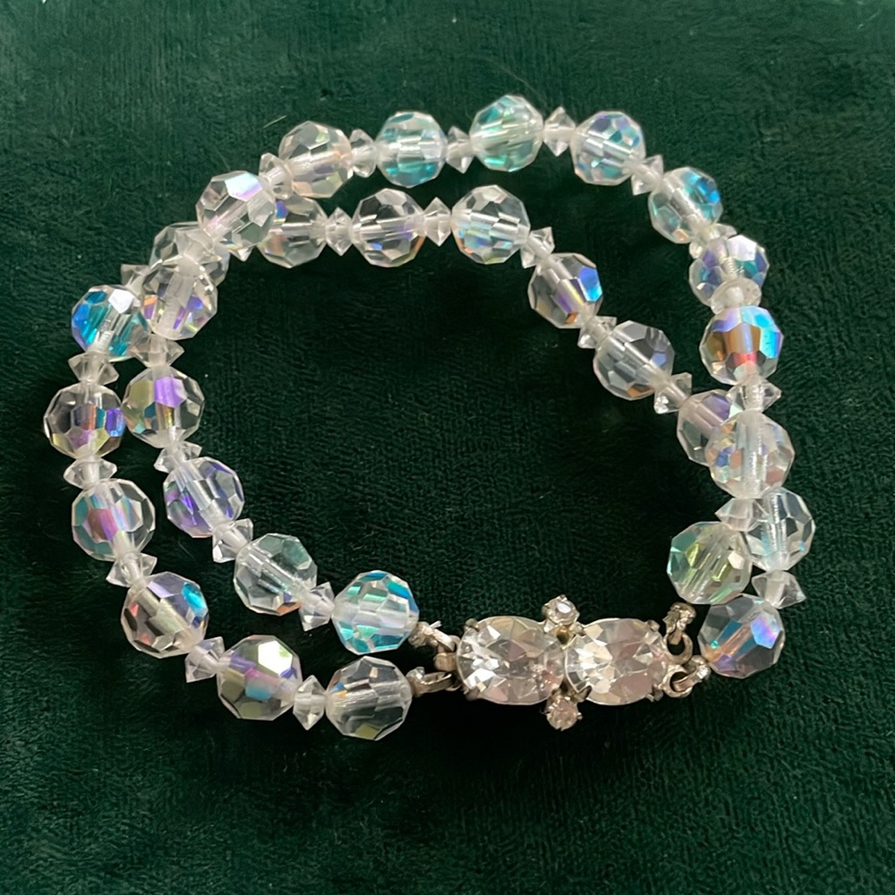 Aurora Borealis two strand bracelet.